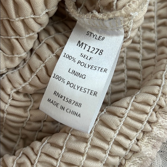 MABLE Ruffled Smocked Off-Shoulder Crop Top - Picture 5 of 9